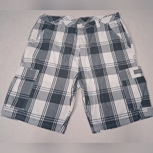 Wrangler Black and White Plaid Men's Shorts